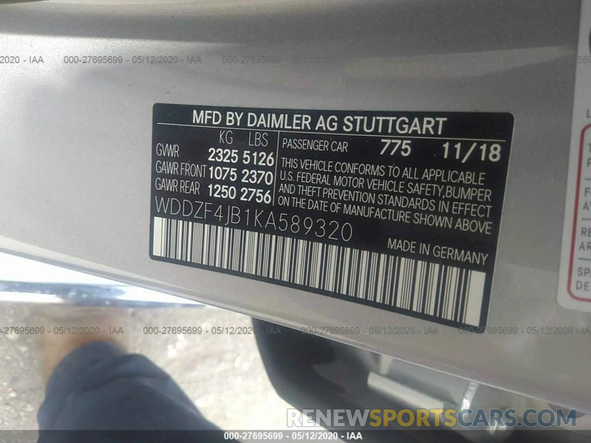 9 fotografías del automóvil dañado WDDZF4JB1KA589320 MERCEDES-BENZ E 2019