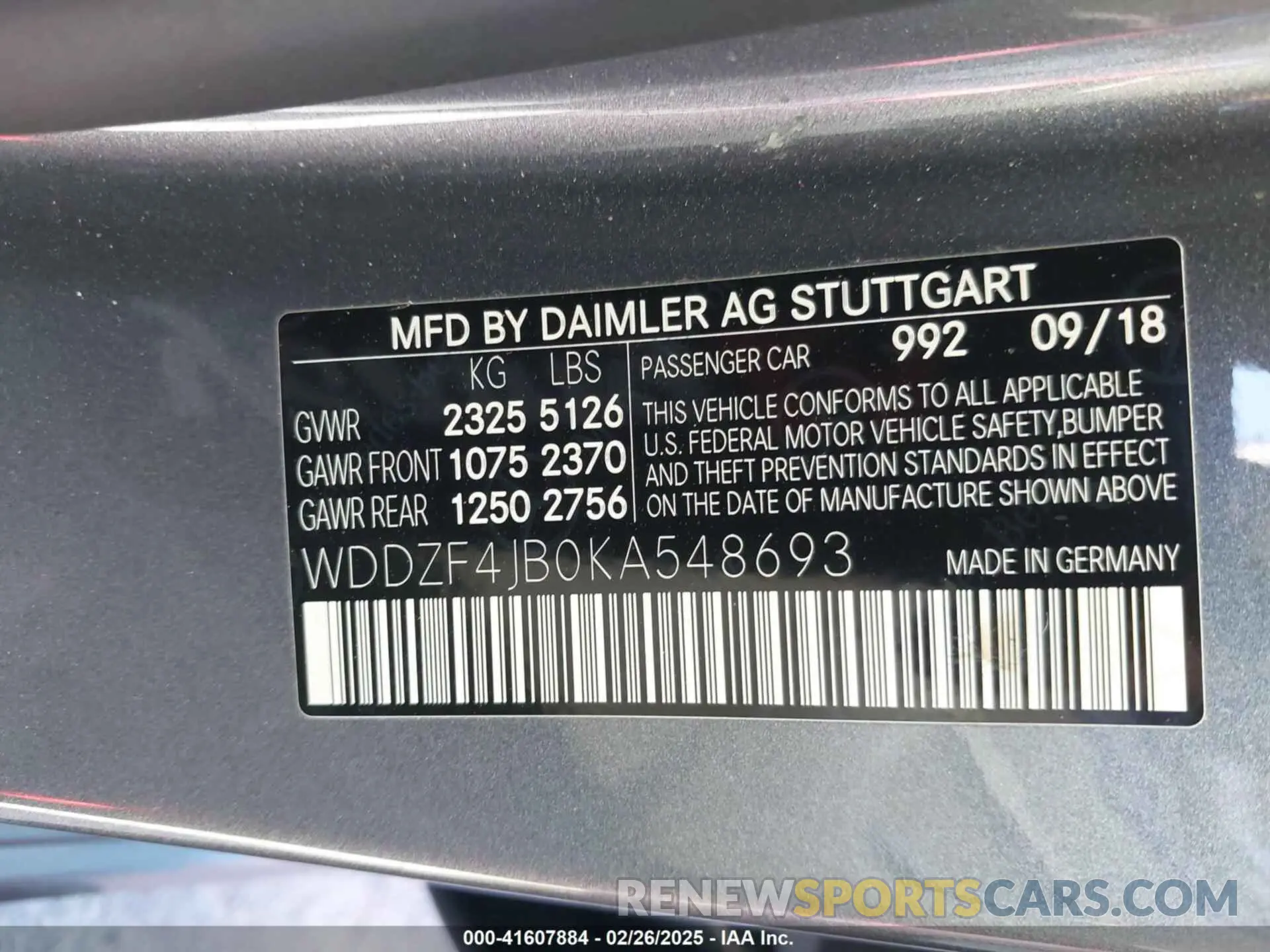 9 fotografías del automóvil dañado WDDZF4JB0KA548693 MERCEDES-BENZ E 300 2019