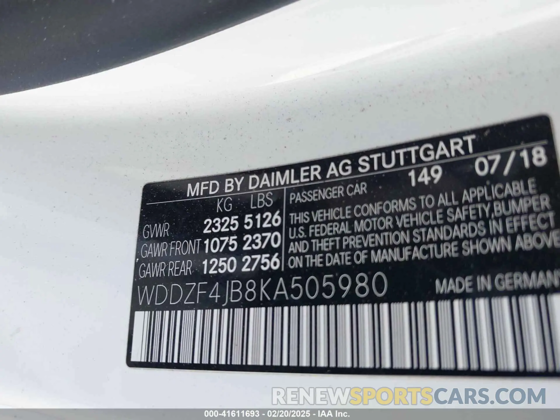 9 fotografías del automóvil dañado WDDZF4JB8KA505980 MERCEDES-BENZ E 300 2019