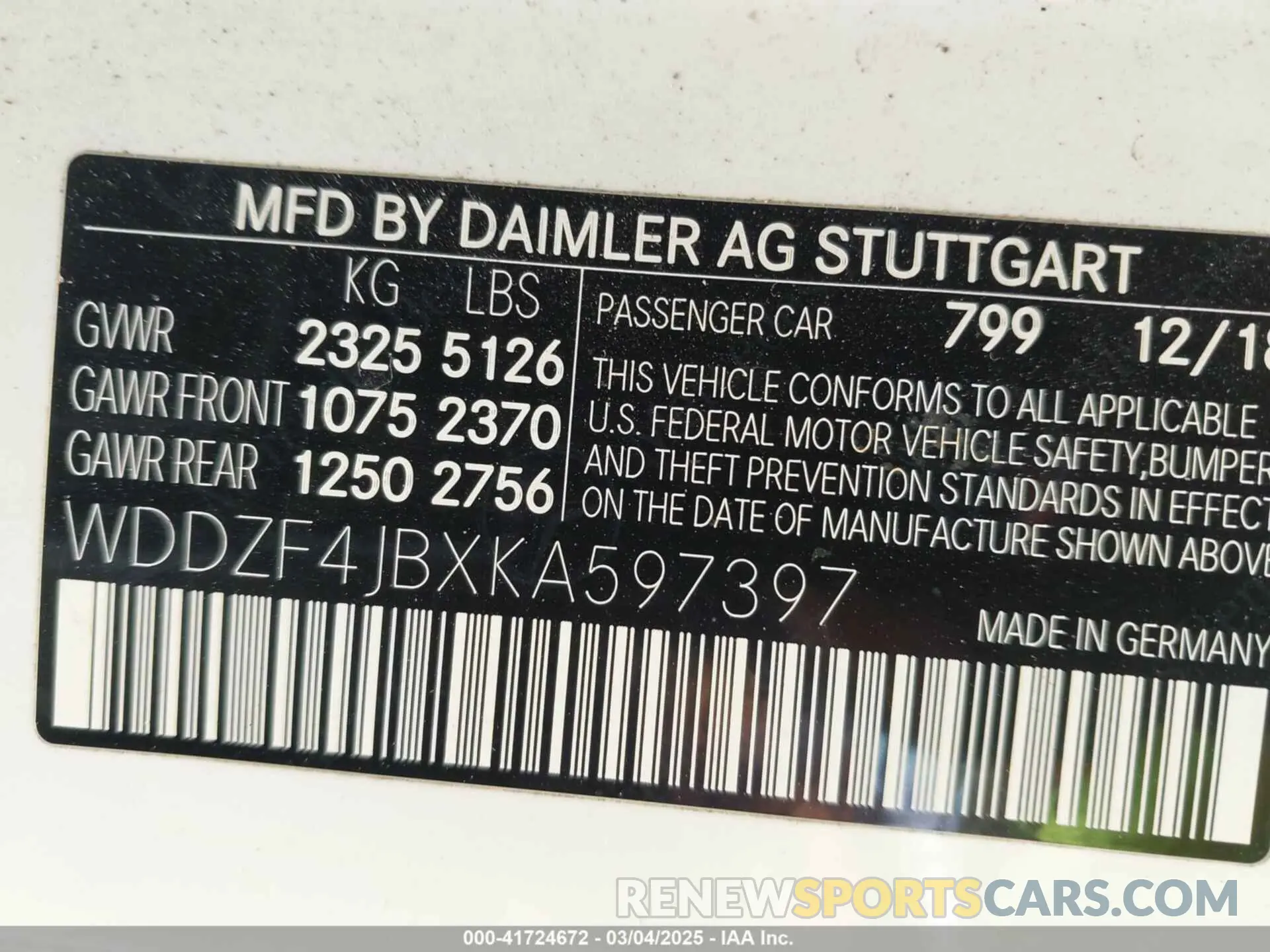 9 fotografías del automóvil dañado WDDZF4JBXKA597397 MERCEDES-BENZ E 300 2019