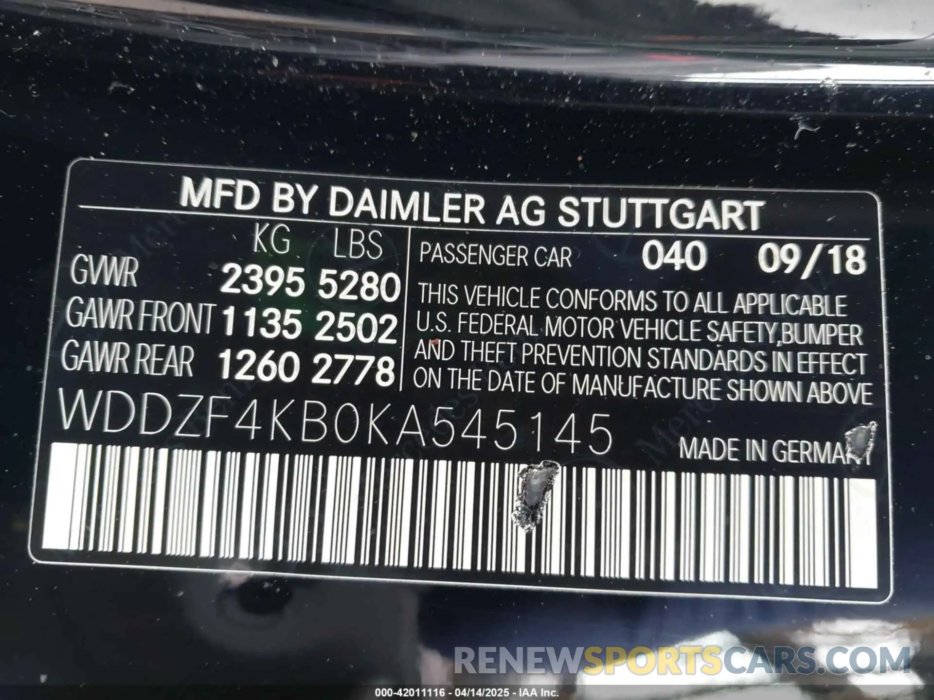 9 fotografías del automóvil dañado WDDZF4KB0KA545145 MERCEDES-BENZ E 300 2019