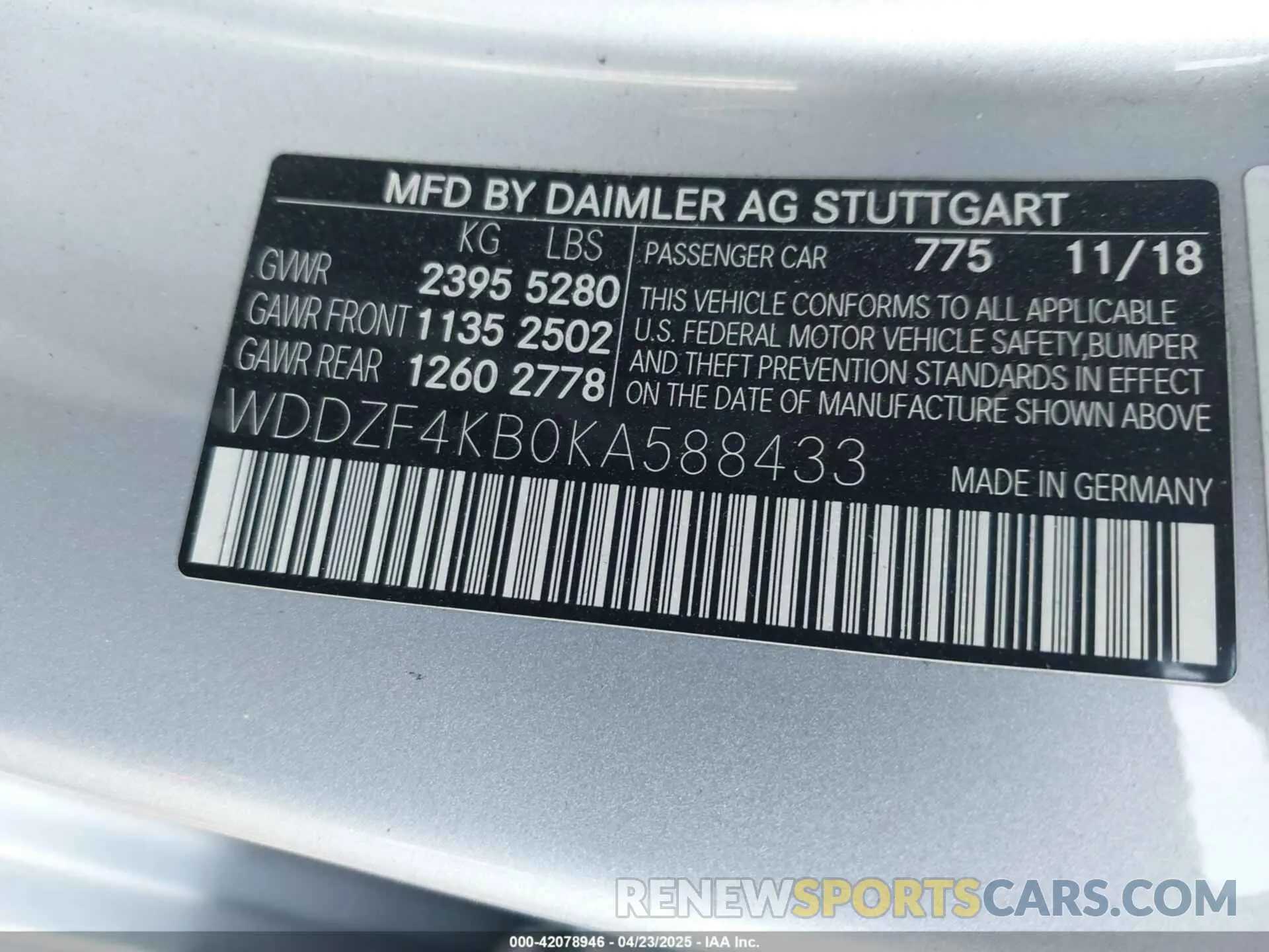 9 fotografías del automóvil dañado WDDZF4KB0KA588433 MERCEDES-BENZ E 300 2019