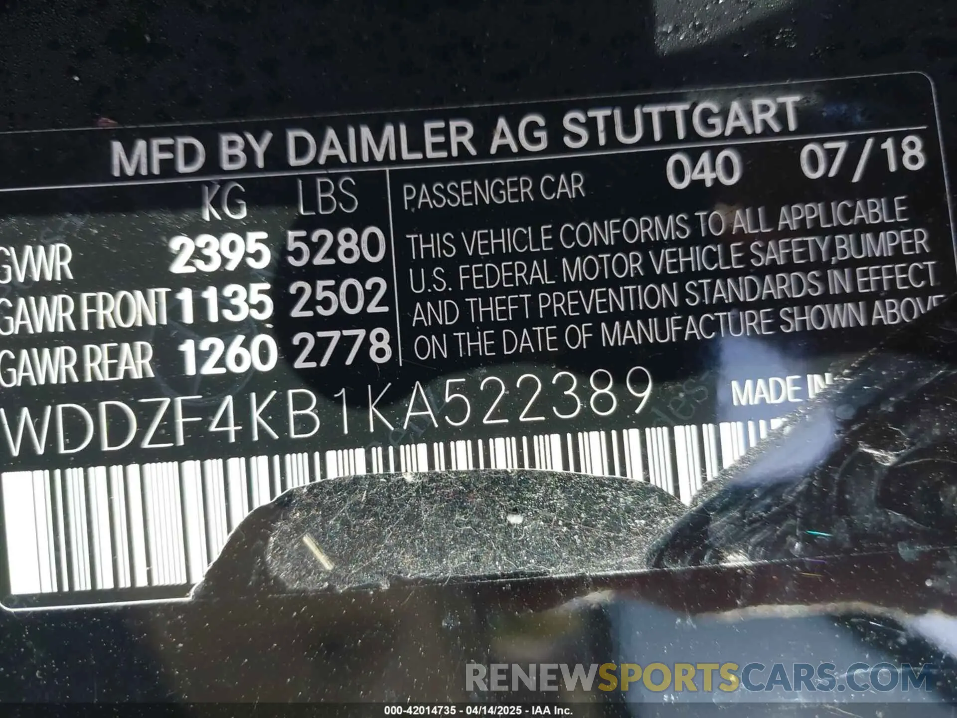 9 fotografías del automóvil dañado WDDZF4KB1KA522389 MERCEDES-BENZ E 300 2019