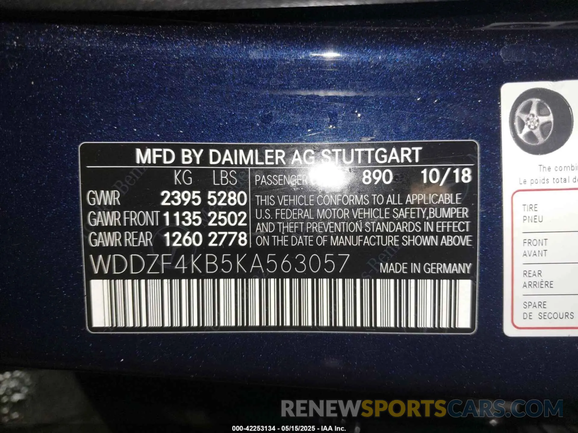 9 fotografías del automóvil dañado WDDZF4KB5KA563057 MERCEDES-BENZ E 300 2019