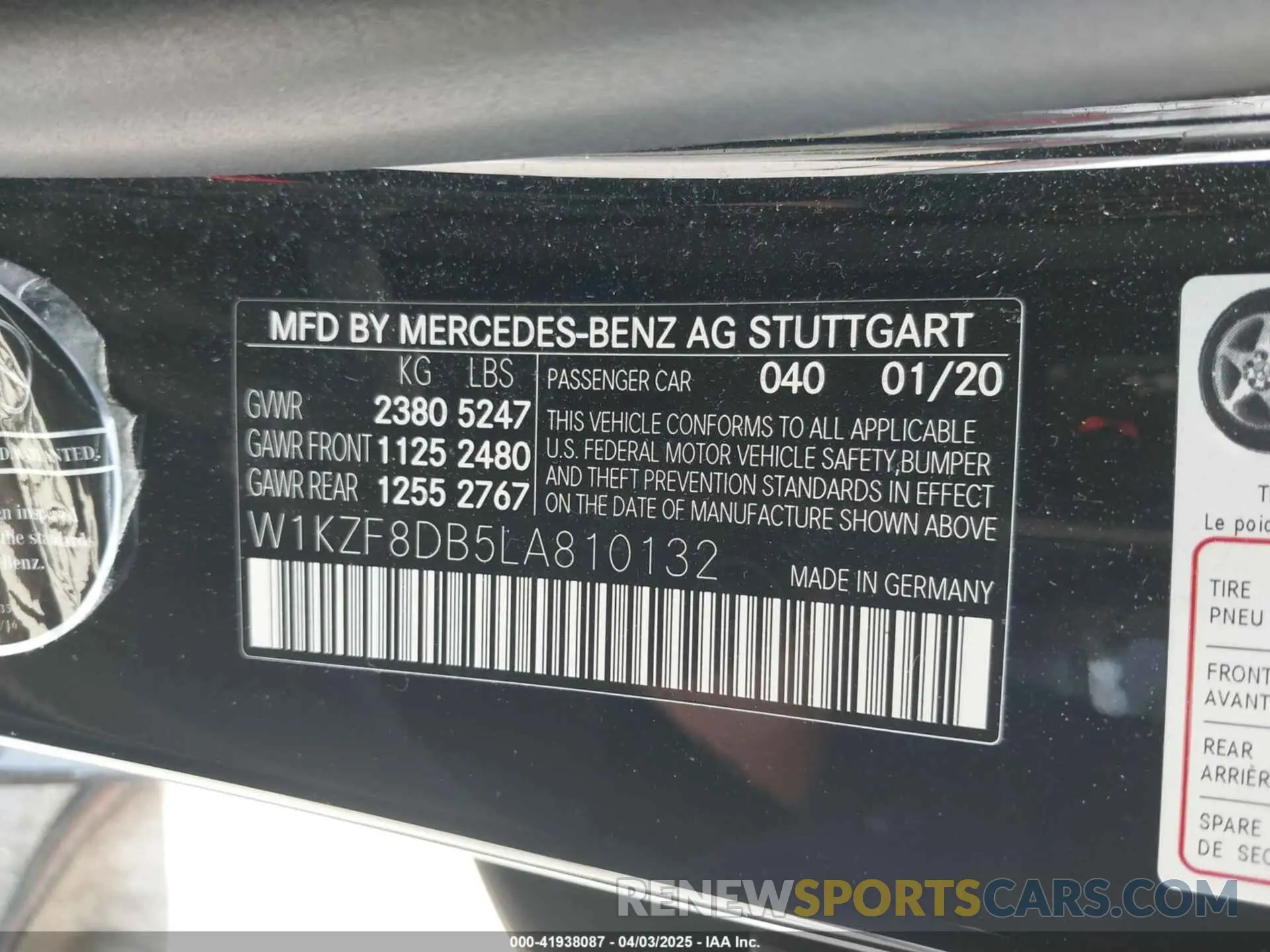 9 fotografías del automóvil dañado W1KZF8DB5LA810132 MERCEDES-BENZ E 350 2020