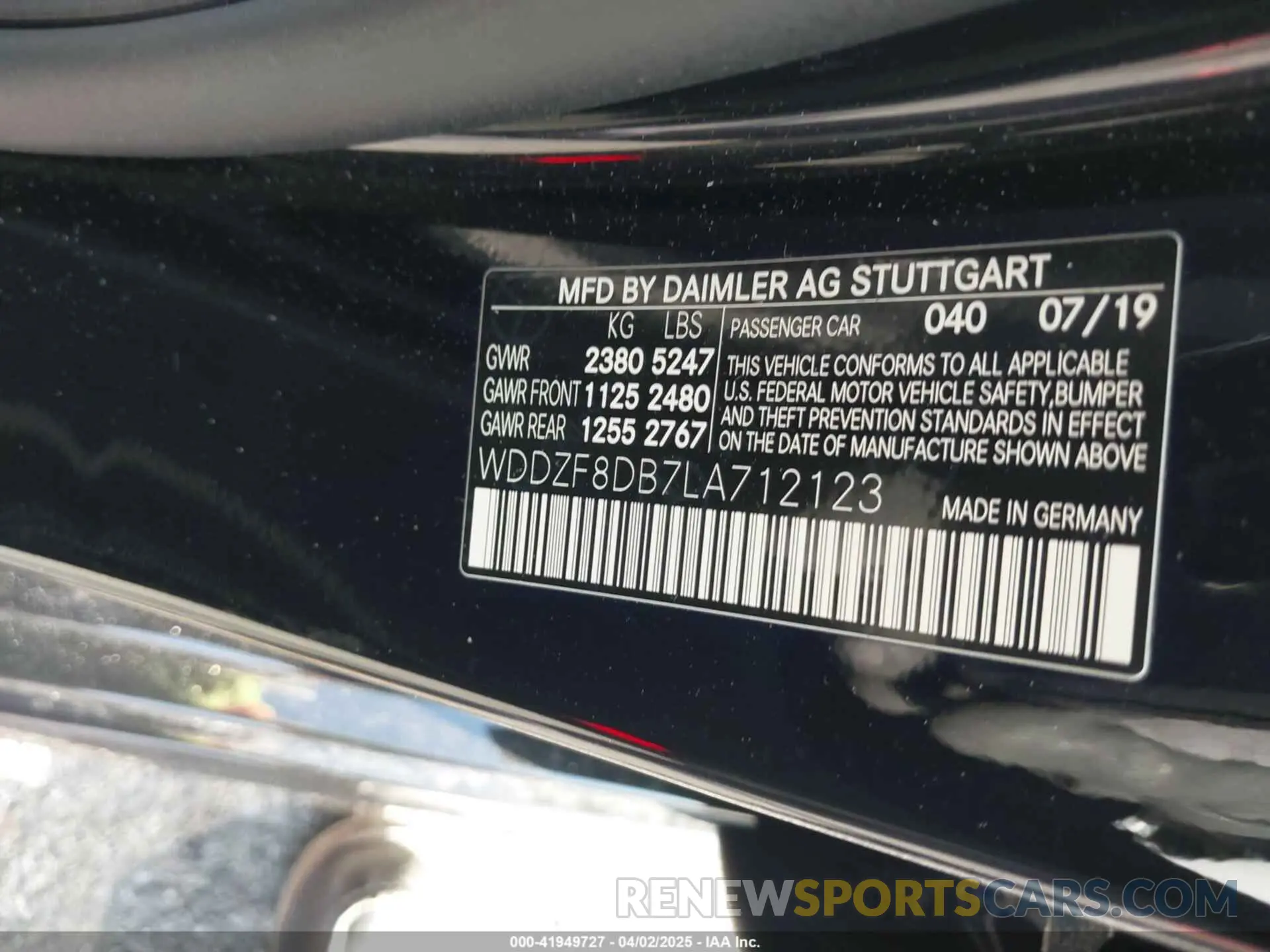 9 fotografías del automóvil dañado WDDZF8DB7LA712123 MERCEDES-BENZ E 350 2020