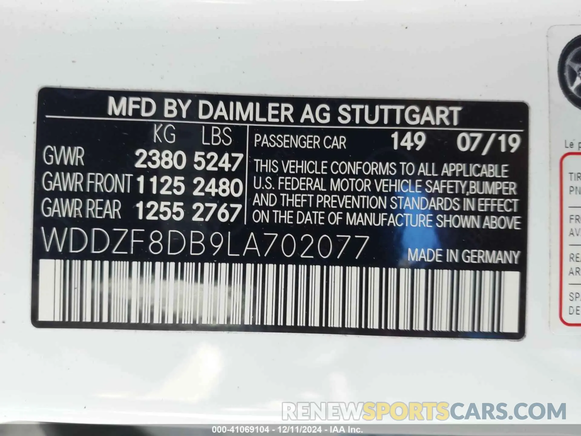9 fotografías del automóvil dañado WDDZF8DB9LA702077 MERCEDES-BENZ E 350 2020