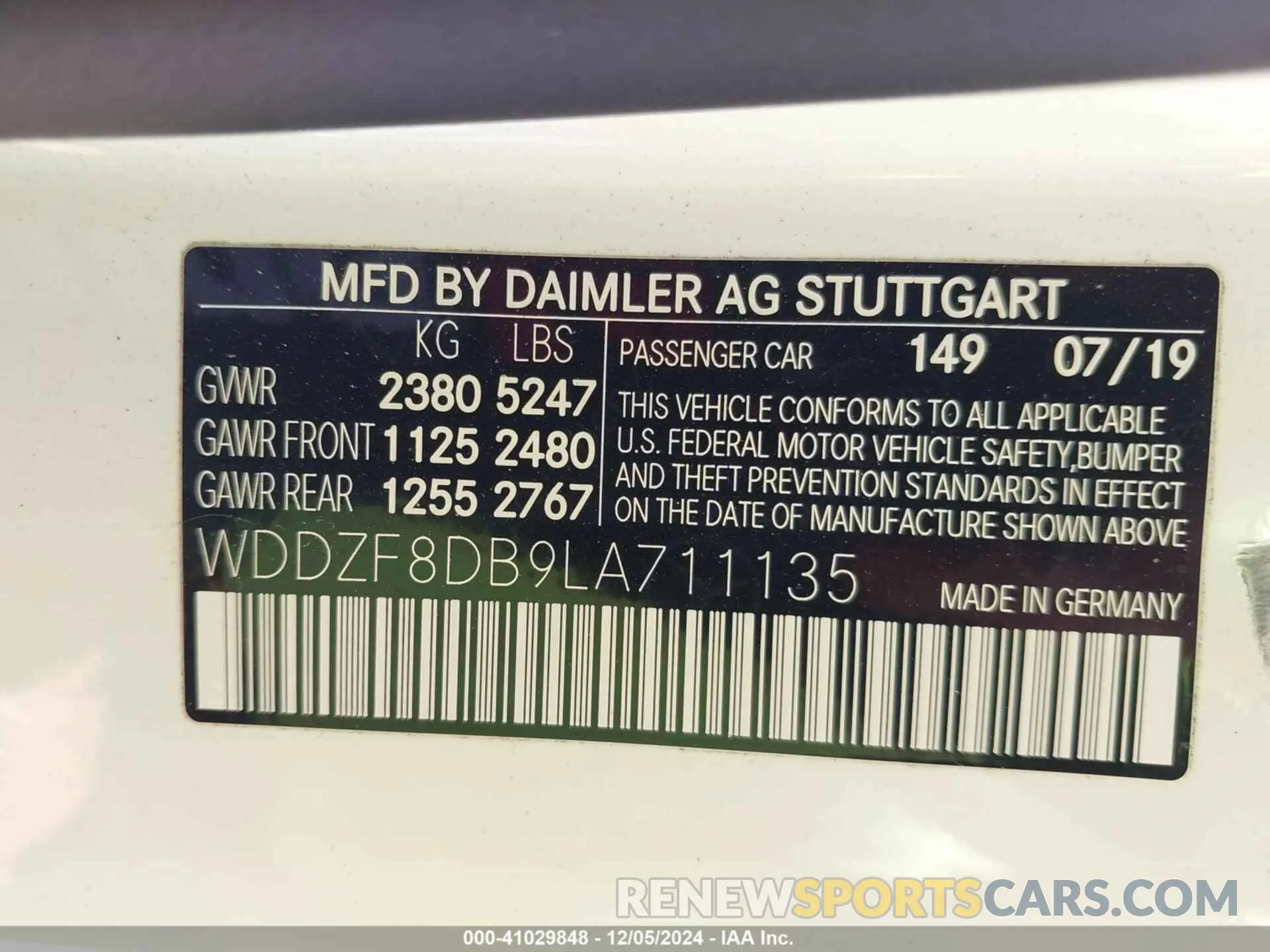 9 fotografías del automóvil dañado WDDZF8DB9LA711135 MERCEDES-BENZ E 350 2020