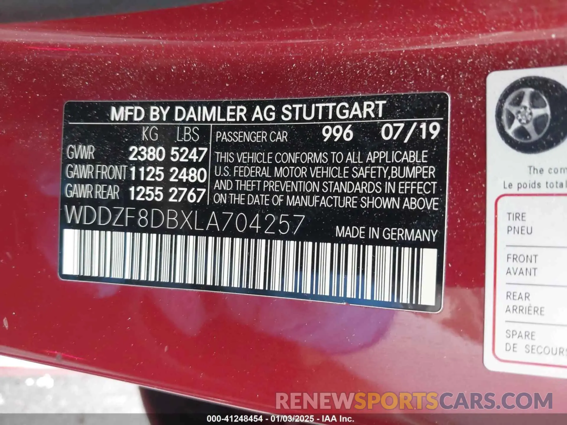 9 fotografías del automóvil dañado WDDZF8DBXLA704257 MERCEDES-BENZ E 350 2020
