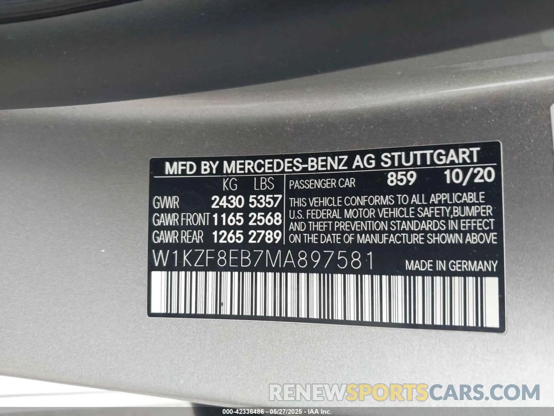 9 fotografías del automóvil dañado W1KZF8EB7MA897581 MERCEDES-BENZ E 350 2021