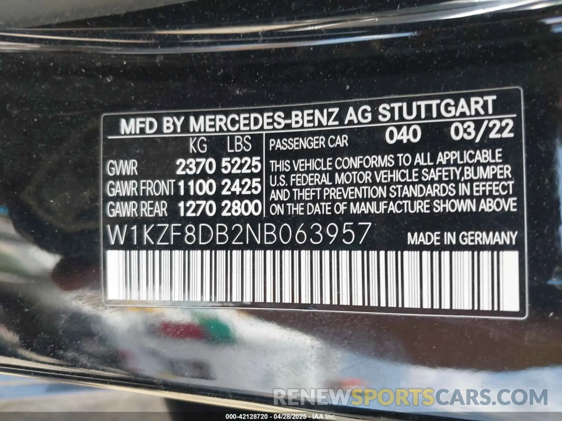 9 fotografías del automóvil dañado W1KZF8DB2NB063957 MERCEDES-BENZ E 350 2022