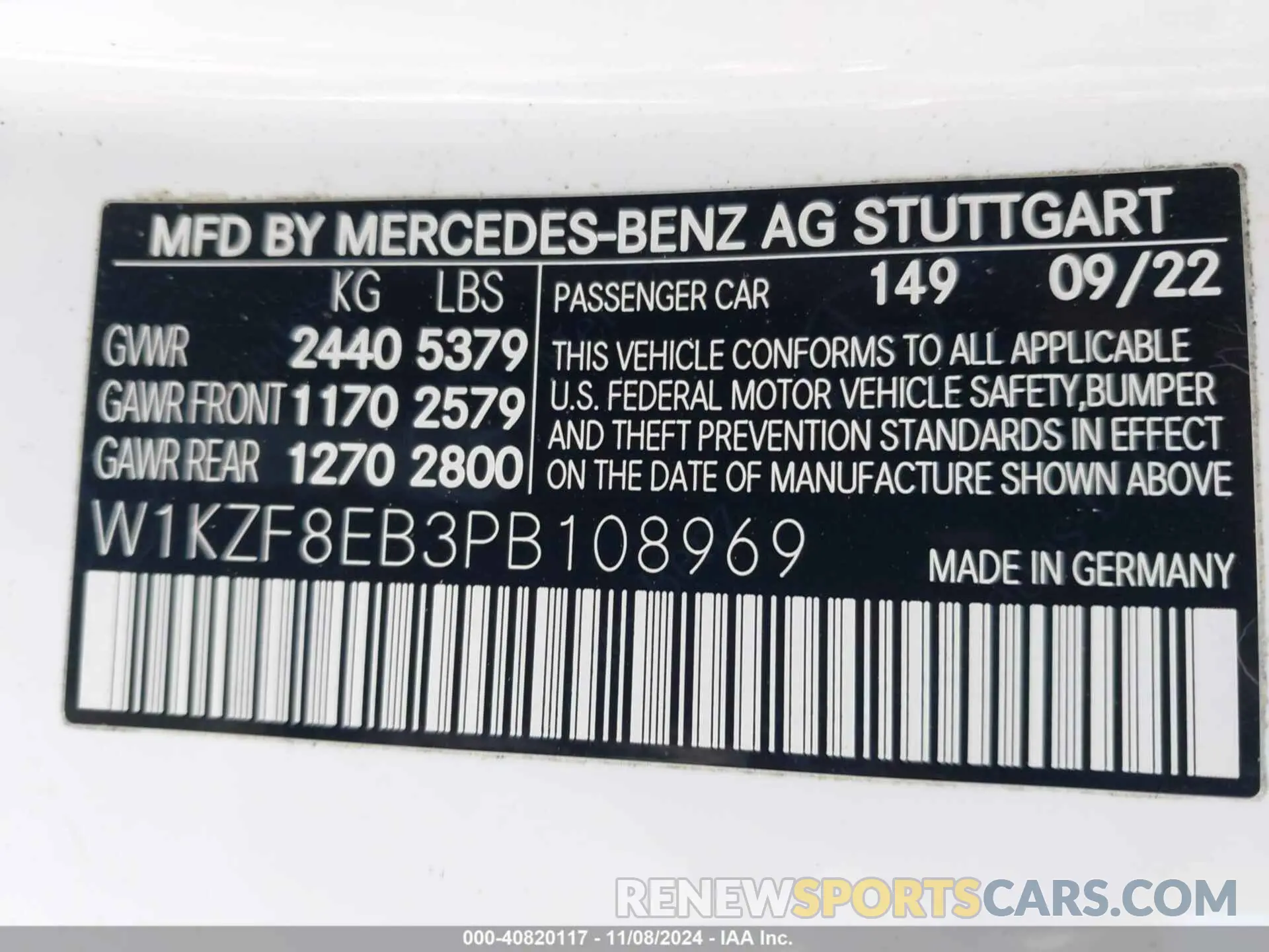 9 fotografías del automóvil dañado W1KZF8EB3PB108969 MERCEDES-BENZ E 350 2023