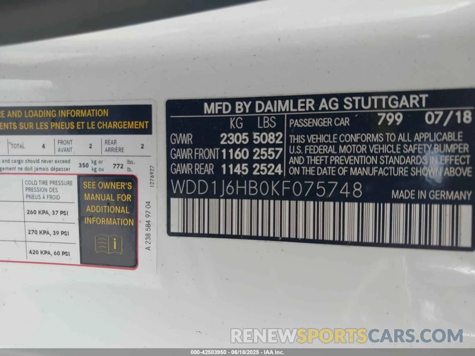 9 fotografías del automóvil dañado WDD1J6HB0KF075748 MERCEDES-BENZ E 450 2019