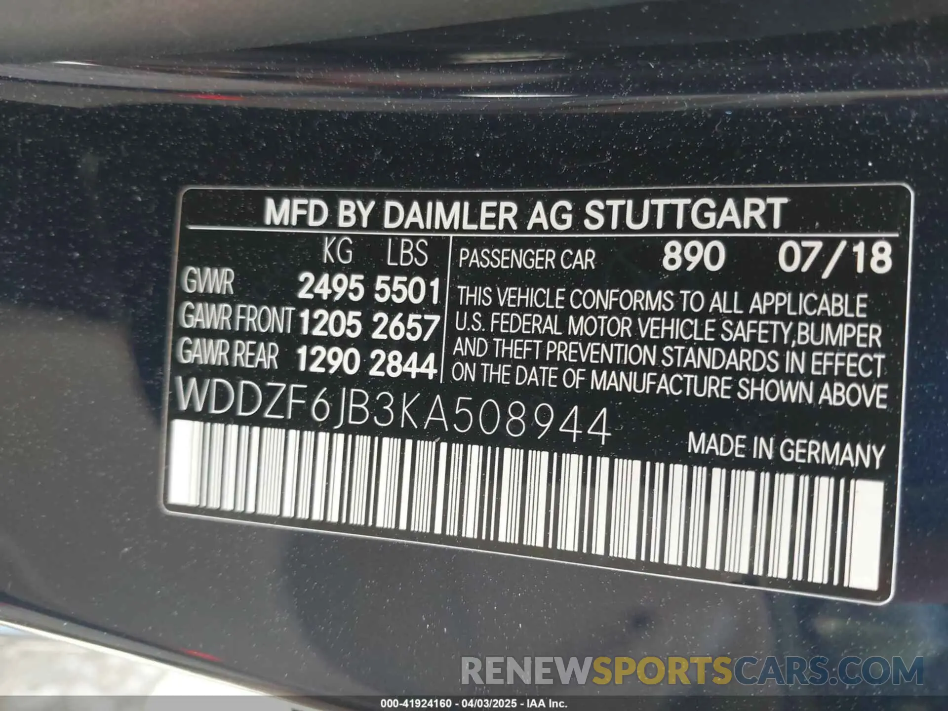 9 fotografías del automóvil dañado WDDZF6JB3KA508944 MERCEDES-BENZ E 450 2019