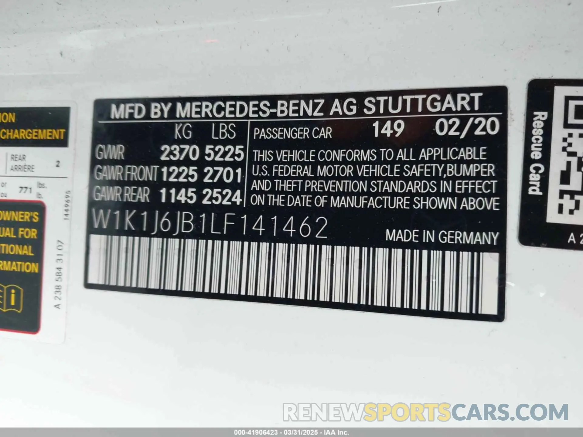 9 fotografías del automóvil dañado W1K1J6JB1LF141462 MERCEDES-BENZ E 450 2020