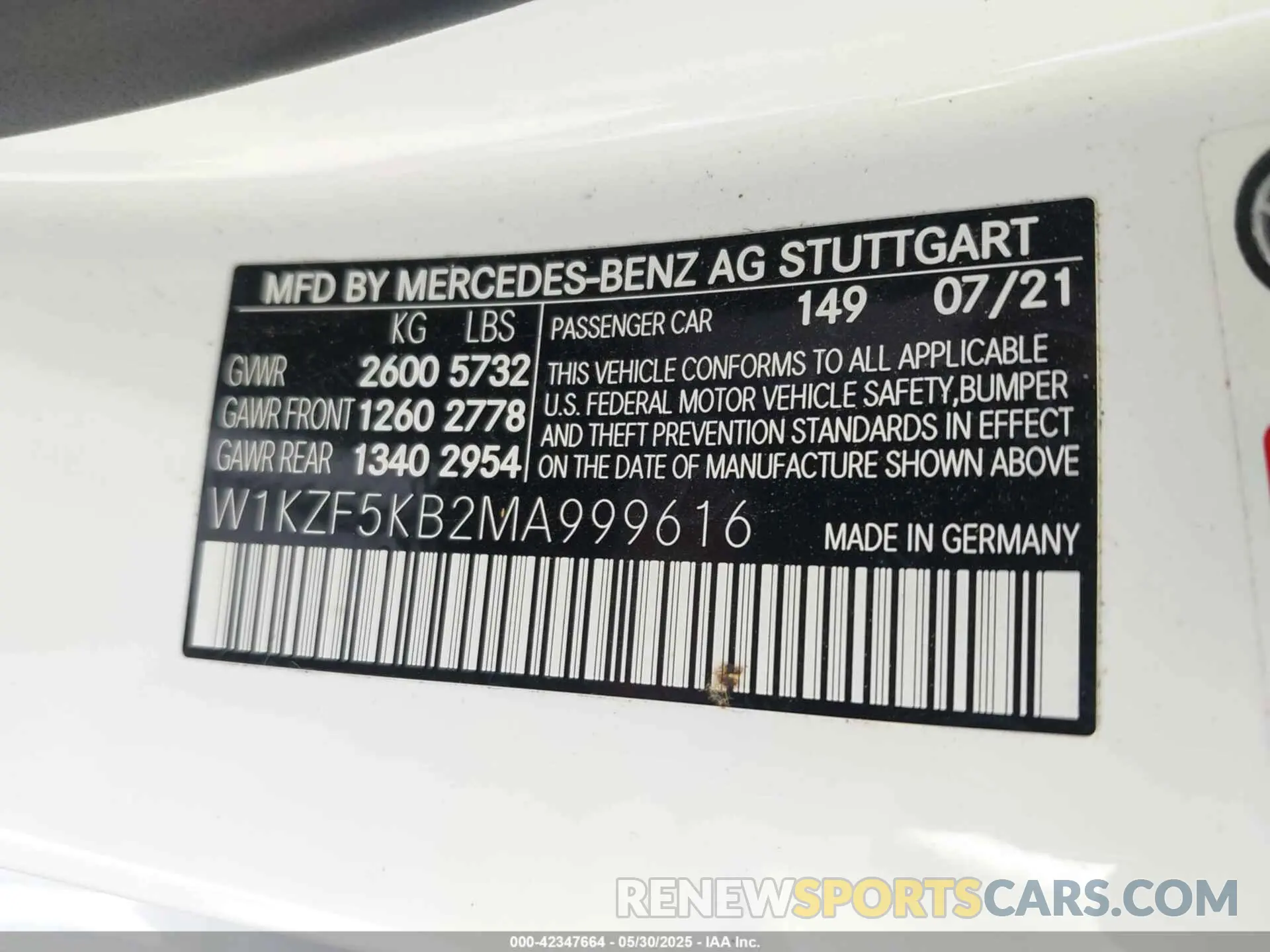 9 fotografías del automóvil dañado W1KZF5KB2MA999616 MERCEDES-BENZ E 450 2021