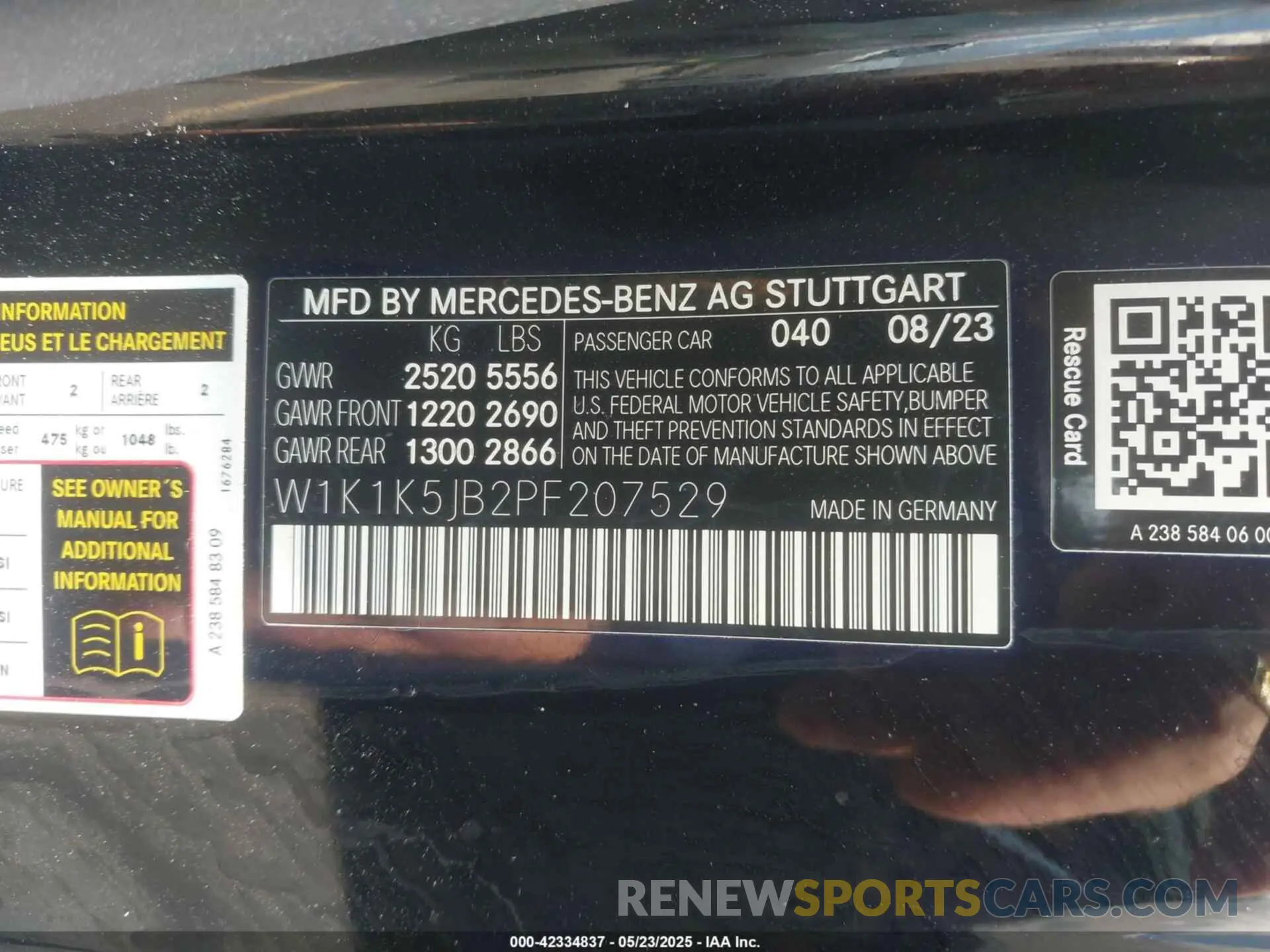 9 fotografías del automóvil dañado W1K1K5JB2PF207529 MERCEDES-BENZ E 450 2023