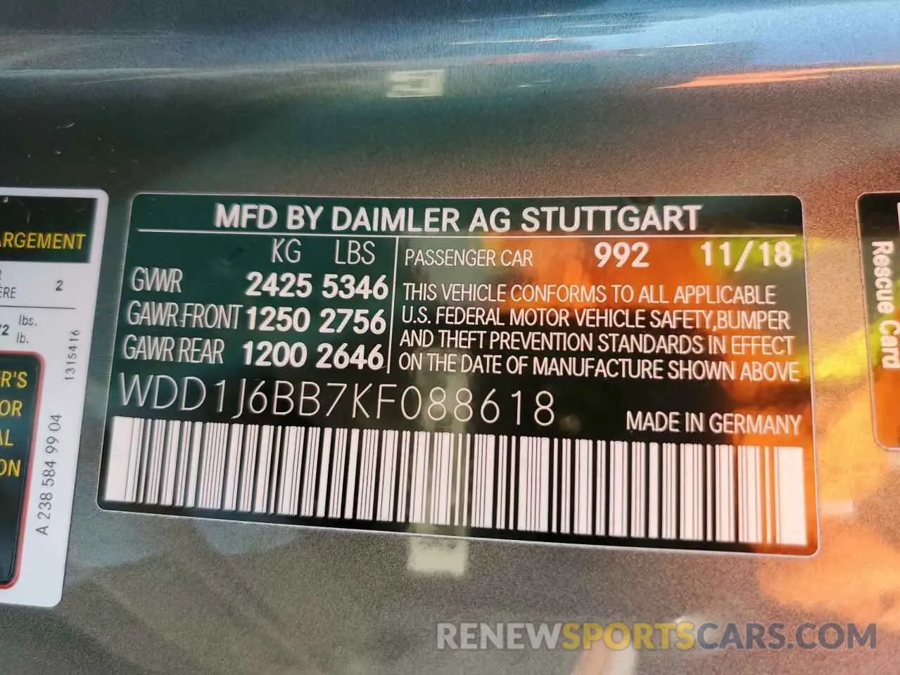 12 fotografías del automóvil dañado WDD1J6BB7KF088618 MERCEDES-BENZ E-CLASS 2019