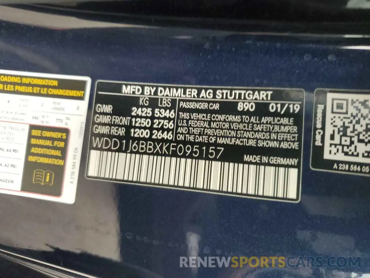 13 fotografías del automóvil dañado WDD1J6BBXKF095157 MERCEDES-BENZ E-CLASS 2019