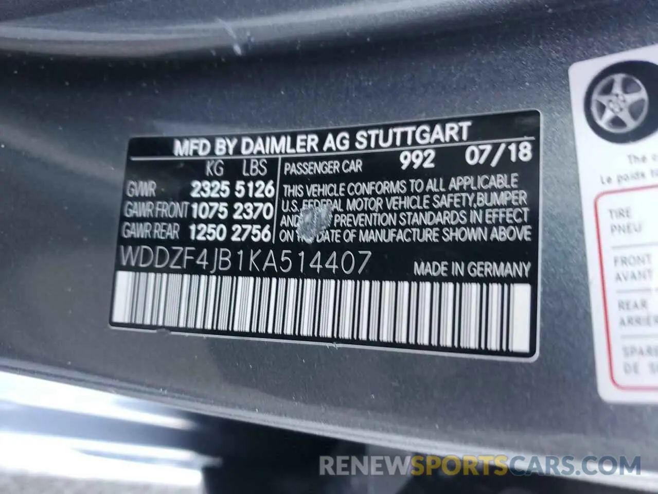 12 fotografías del automóvil dañado WDDZF4JB1KA514407 MERCEDES-BENZ E-CLASS 2019