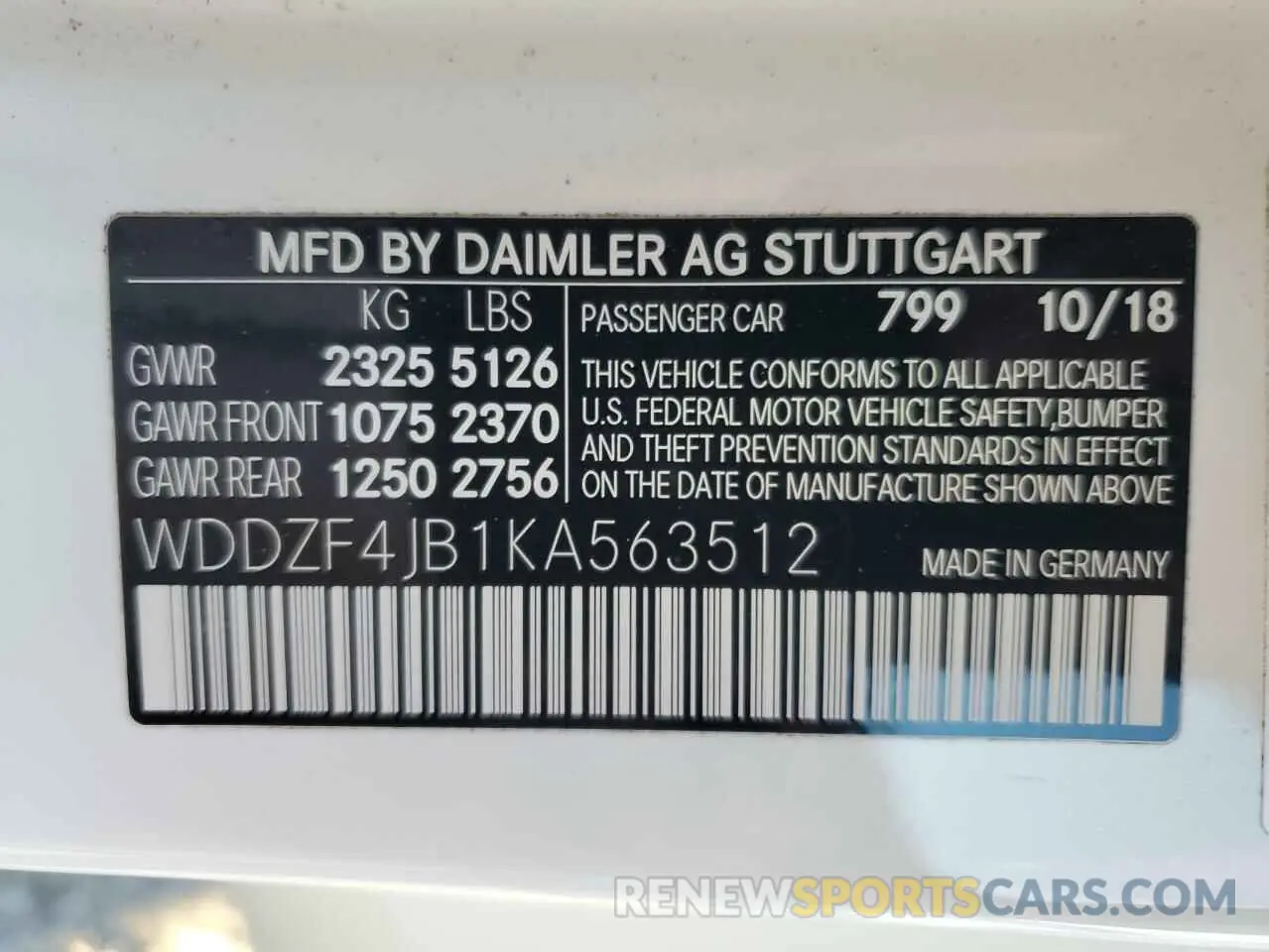 12 fotografías del automóvil dañado WDDZF4JB1KA563512 MERCEDES-BENZ E-CLASS 2019