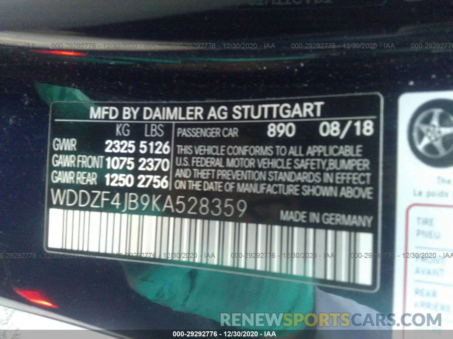 9 fotografías del automóvil dañado WDDZF4JB9KA528359 MERCEDES-BENZ E-CLASS 2019