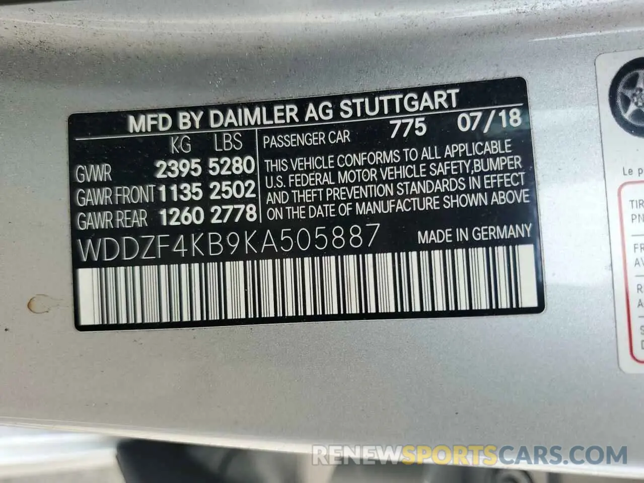 13 fotografías del automóvil dañado WDDZF4KB9KA505887 MERCEDES-BENZ E-CLASS 2019