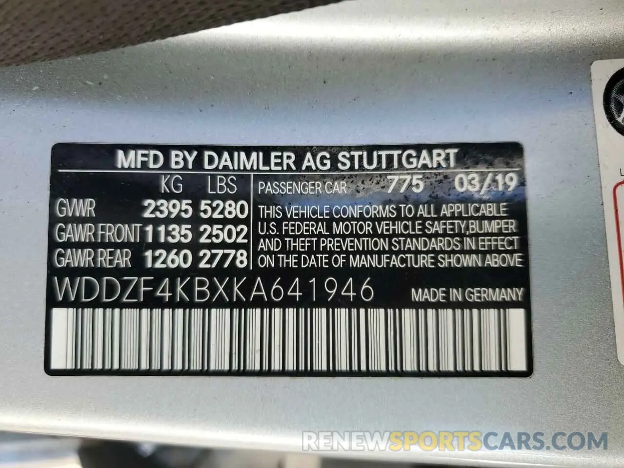 12 fotografías del automóvil dañado WDDZF4KBXKA641946 MERCEDES-BENZ E-CLASS 2019