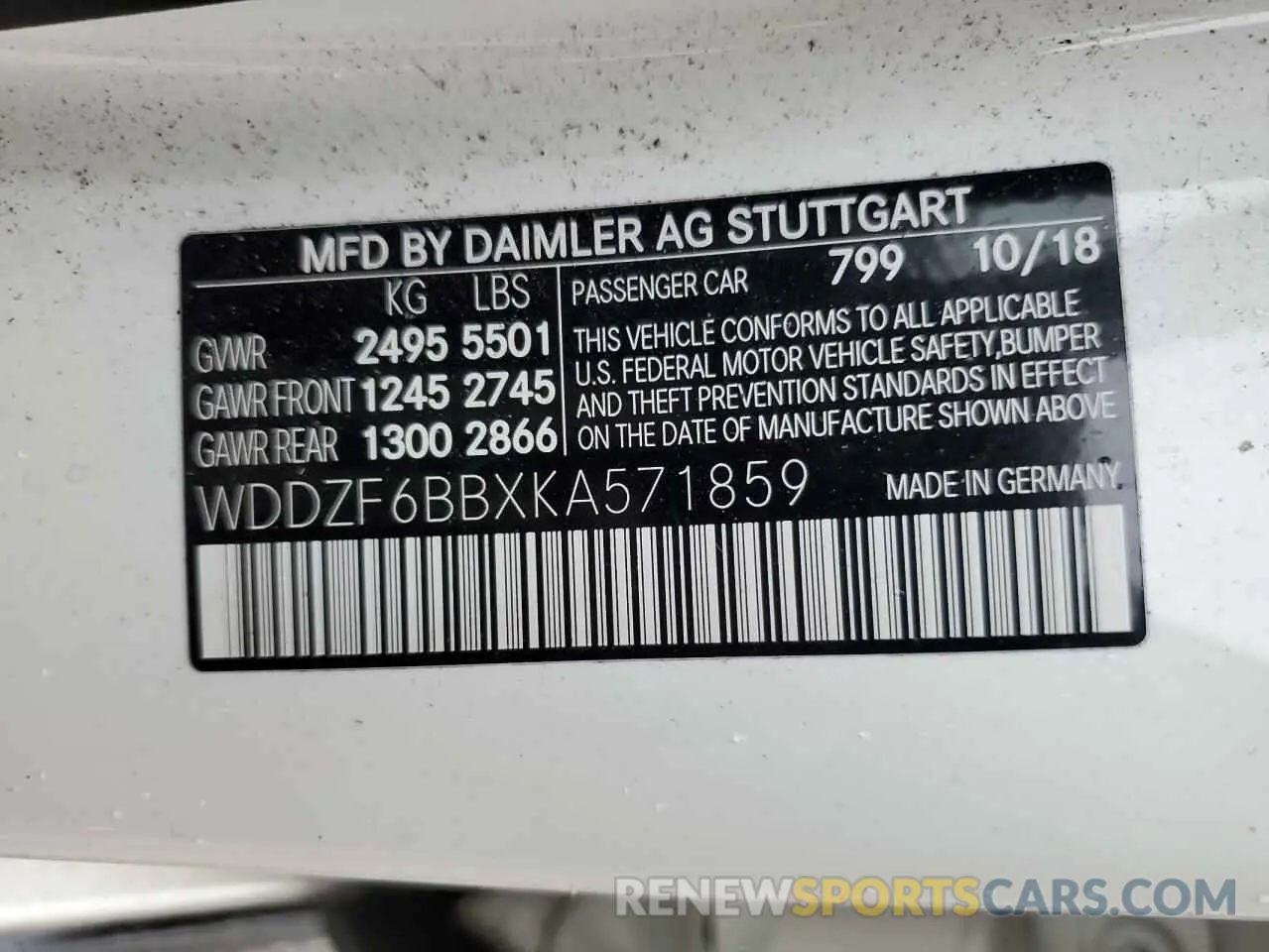 12 fotografías del automóvil dañado WDDZF6BBXKA571859 MERCEDES-BENZ E-CLASS 2019