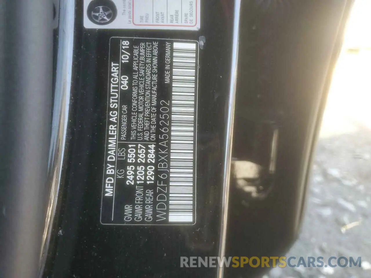 12 fotografías del automóvil dañado WDDZF6JBXKA562502 MERCEDES-BENZ E-CLASS 2019