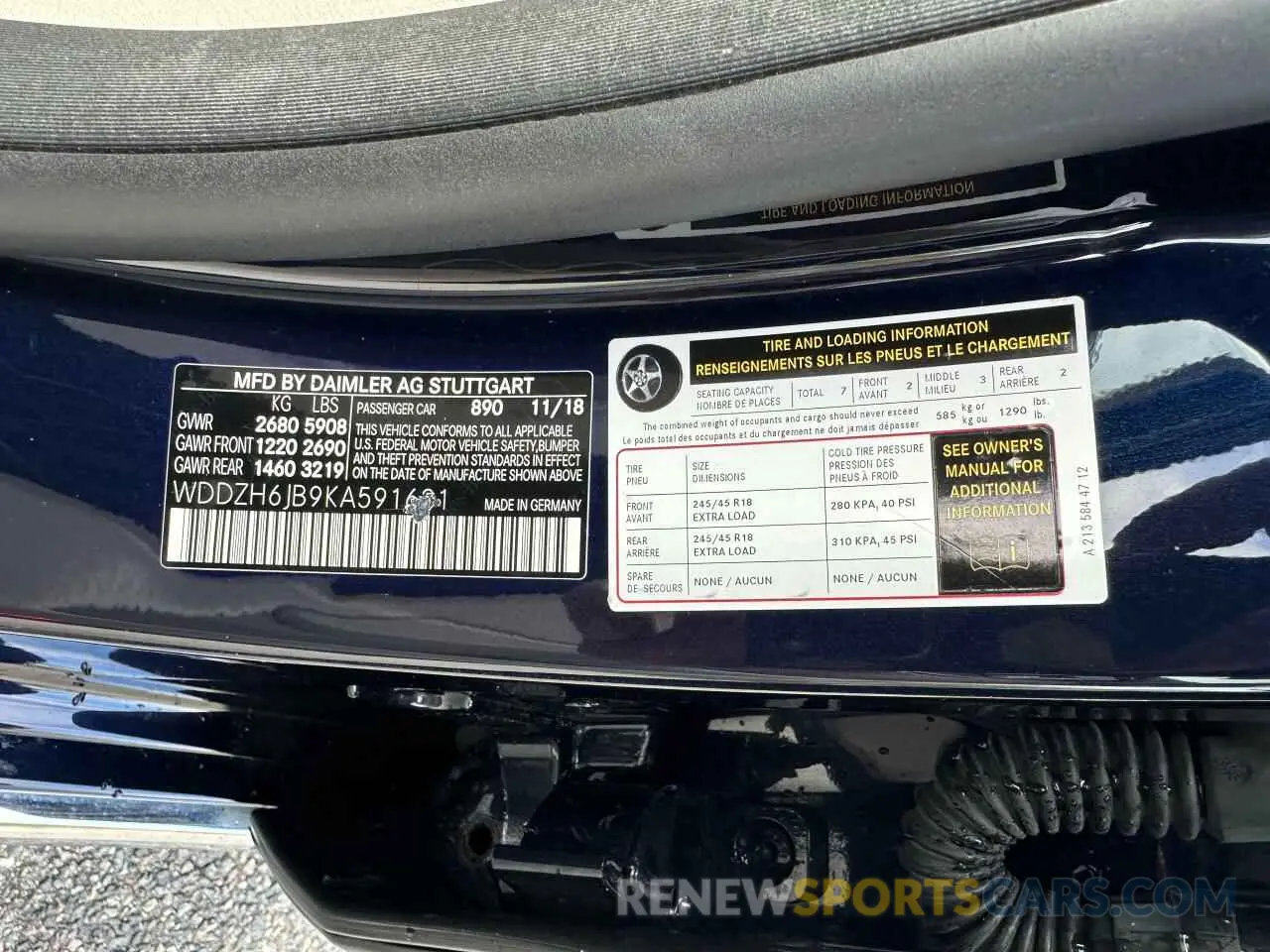 10 fotografías del automóvil dañado WDDZH6JB9KA591631 MERCEDES-BENZ E-CLASS 2019