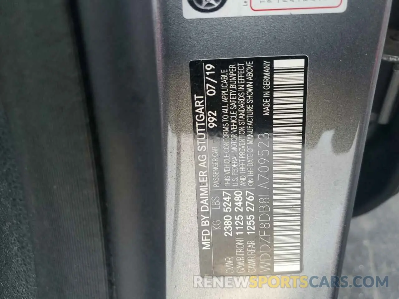 13 fotografías del automóvil dañado WDDZF8DB8LA709523 MERCEDES-BENZ E-CLASS 2020