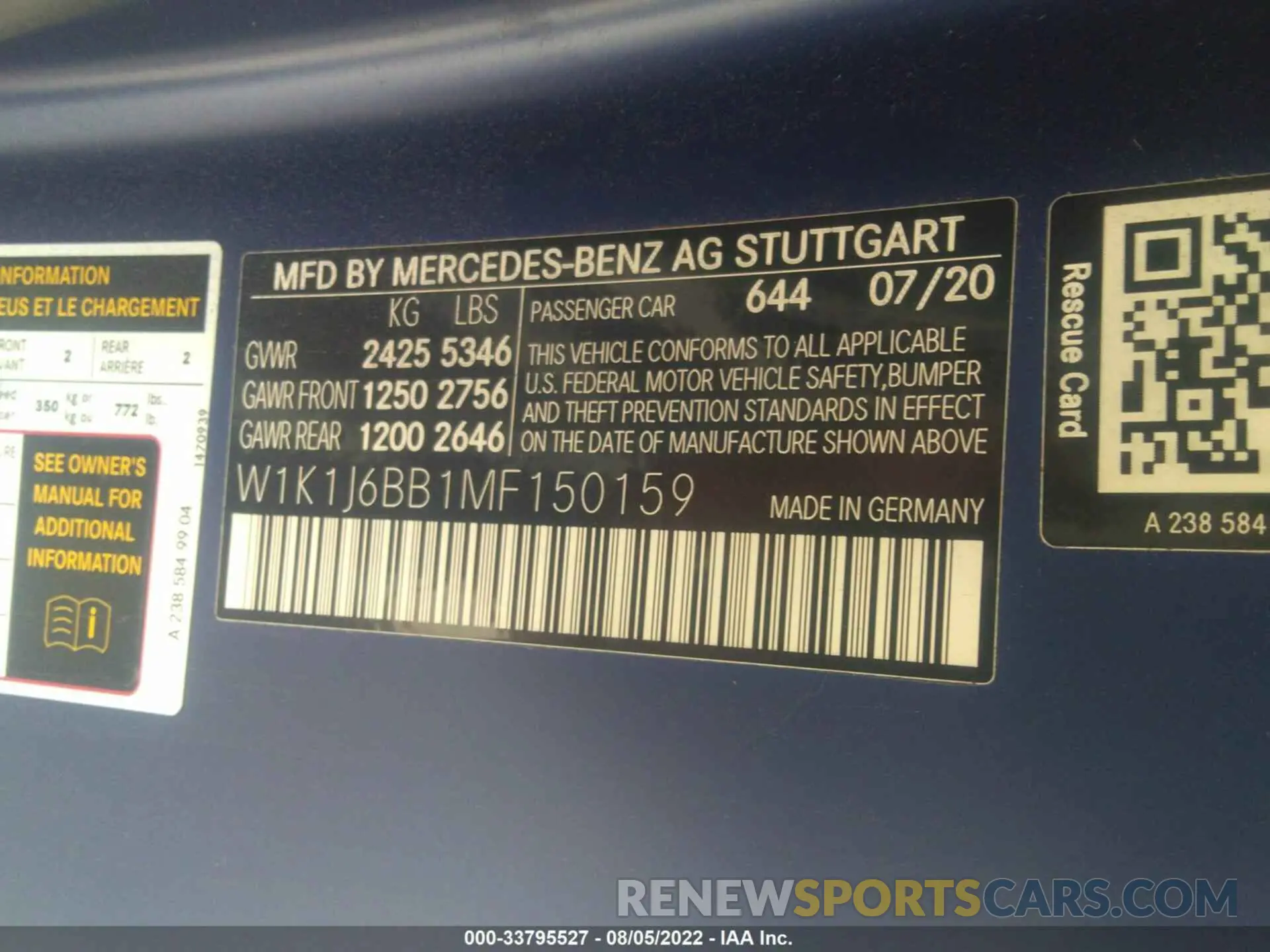 9 fotografías del automóvil dañado W1K1J6BB1MF150159 MERCEDES-BENZ E-CLASS 2021