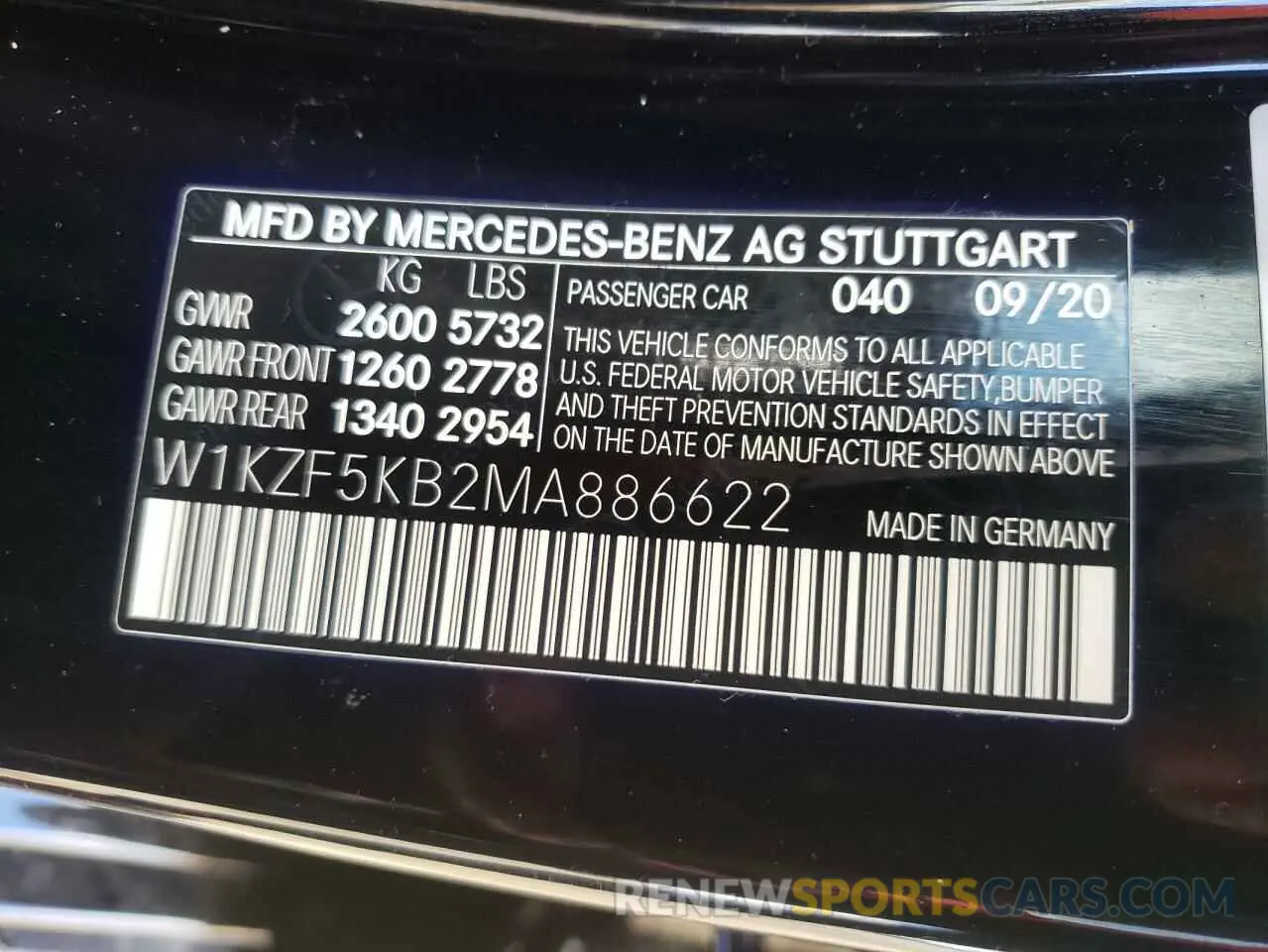 10 fotografías del automóvil dañado W1KZF5KB2MA886622 MERCEDES-BENZ E-CLASS 2021