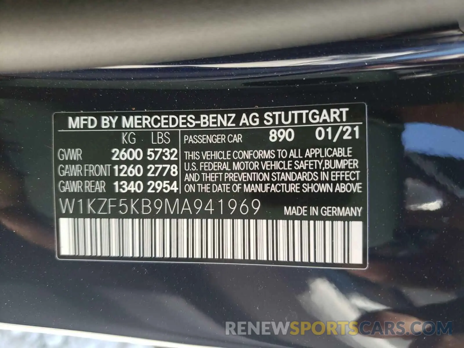10 fotografías del automóvil dañado W1KZF5KB9MA941969 MERCEDES-BENZ E CLASS 2021