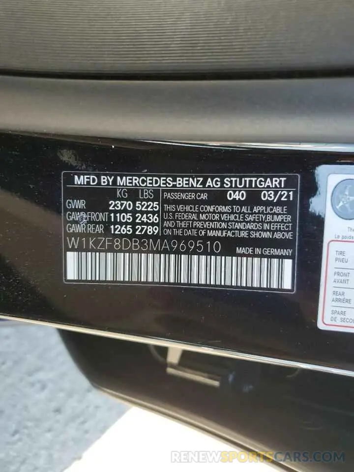 13 fotografías del automóvil dañado W1KZF8DB3MA969510 MERCEDES-BENZ E-CLASS 2021