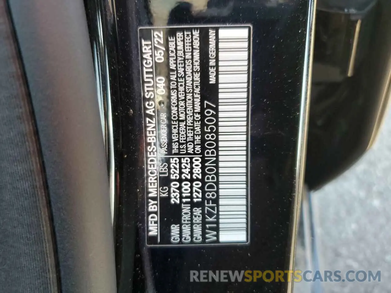 15 fotografías del automóvil dañado W1KZF8DB0NB085097 MERCEDES-BENZ E-CLASS 2022