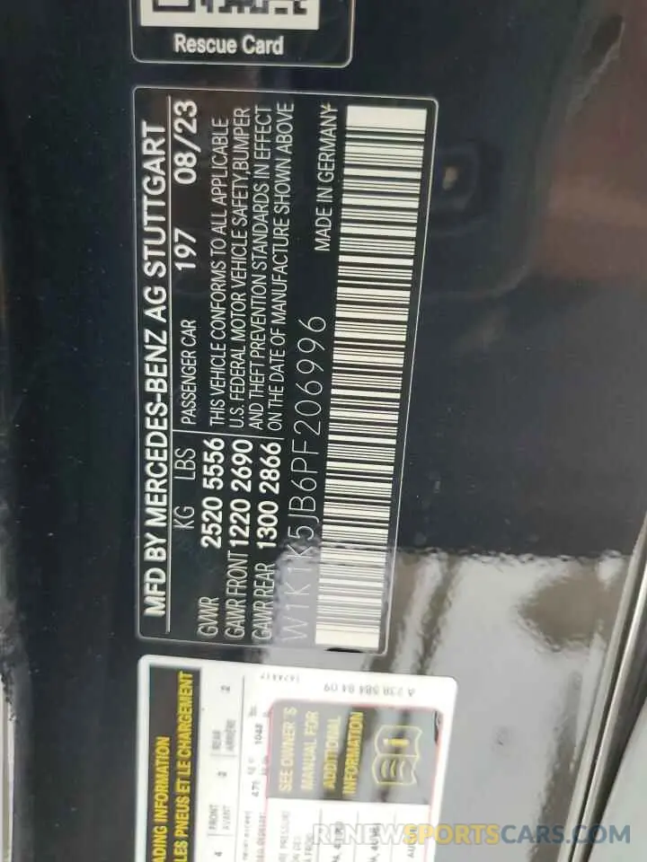 12 fotografías del automóvil dañado W1K1K5JB6PF206996 MERCEDES-BENZ E-CLASS 2023