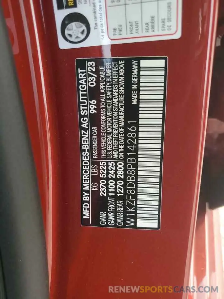 13 fotografías del automóvil dañado W1KZF8DB8PB142861 MERCEDES-BENZ E-CLASS 2023