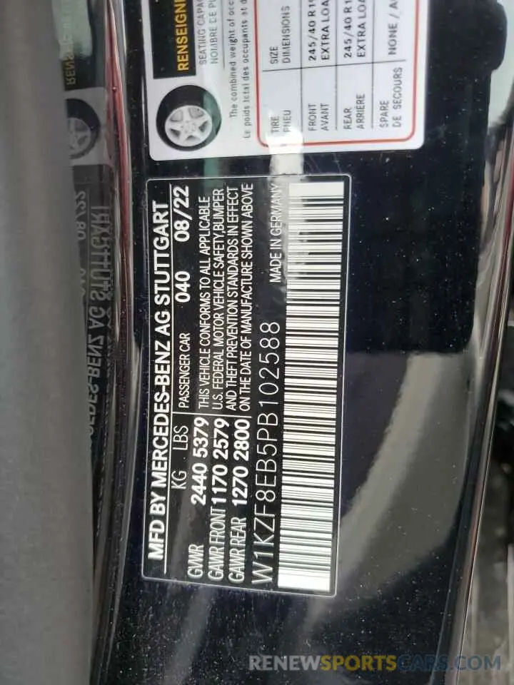 12 fotografías del automóvil dañado W1KZF8EB5PB102588 MERCEDES-BENZ E-CLASS 2023