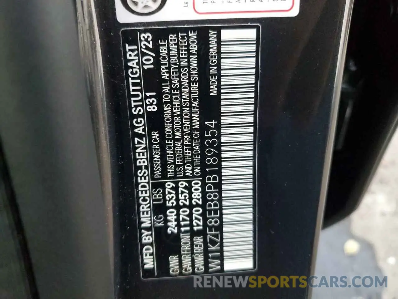 12 fotografías del automóvil dañado W1KZF8EB8PB189354 MERCEDES-BENZ E-CLASS 2023