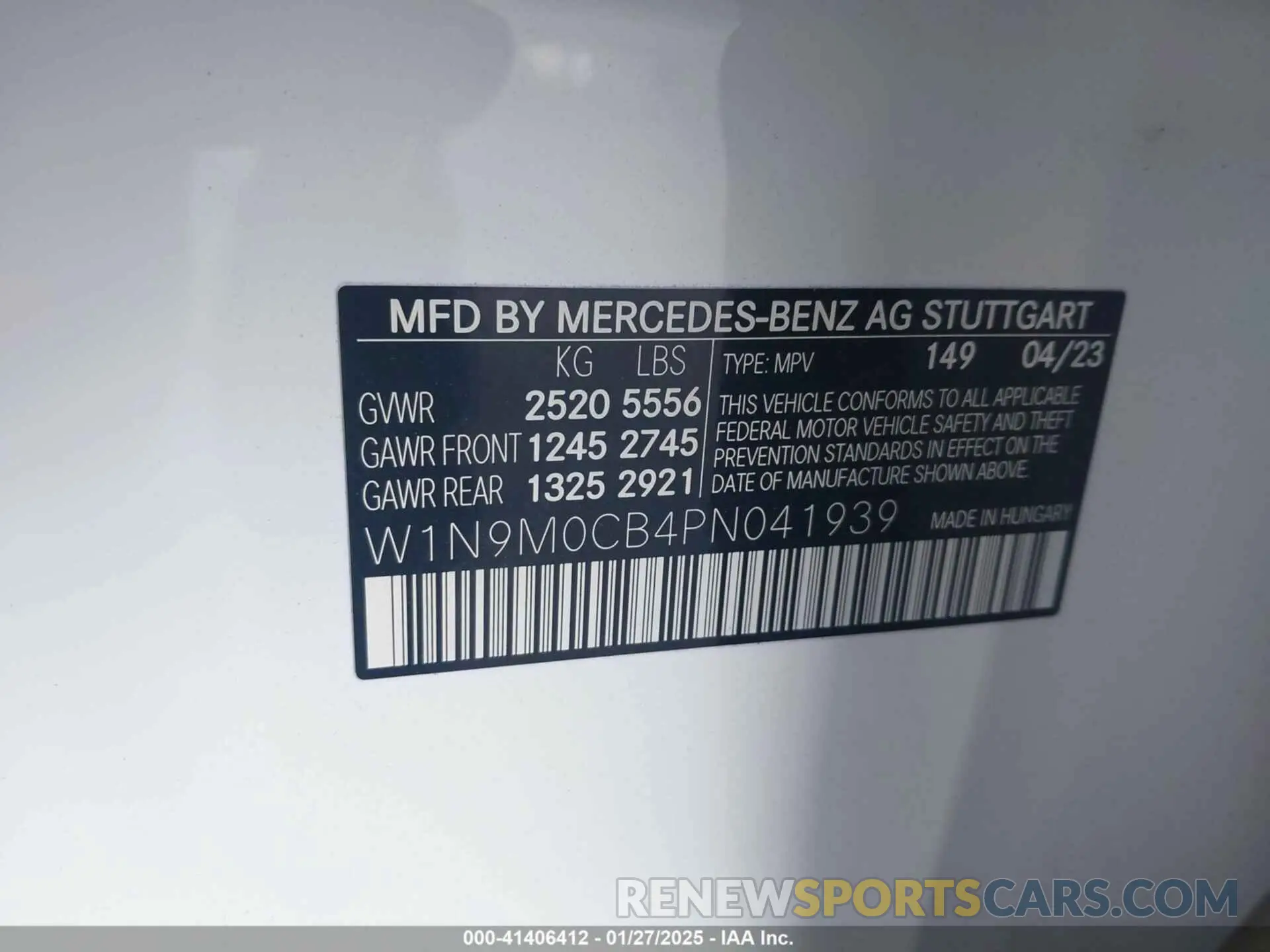 9 fotografías del automóvil dañado W1N9M0CB4PN041939 MERCEDES-BENZ EQB 250 SUV 2023
