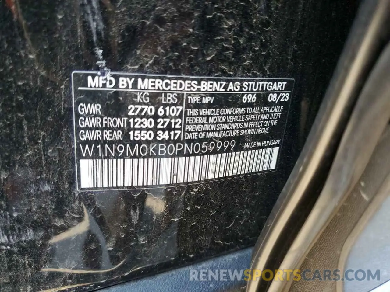 15 fotografías del automóvil dañado W1N9M0KB0PN059999 MERCEDES-BENZ EQB 300 4M 2023