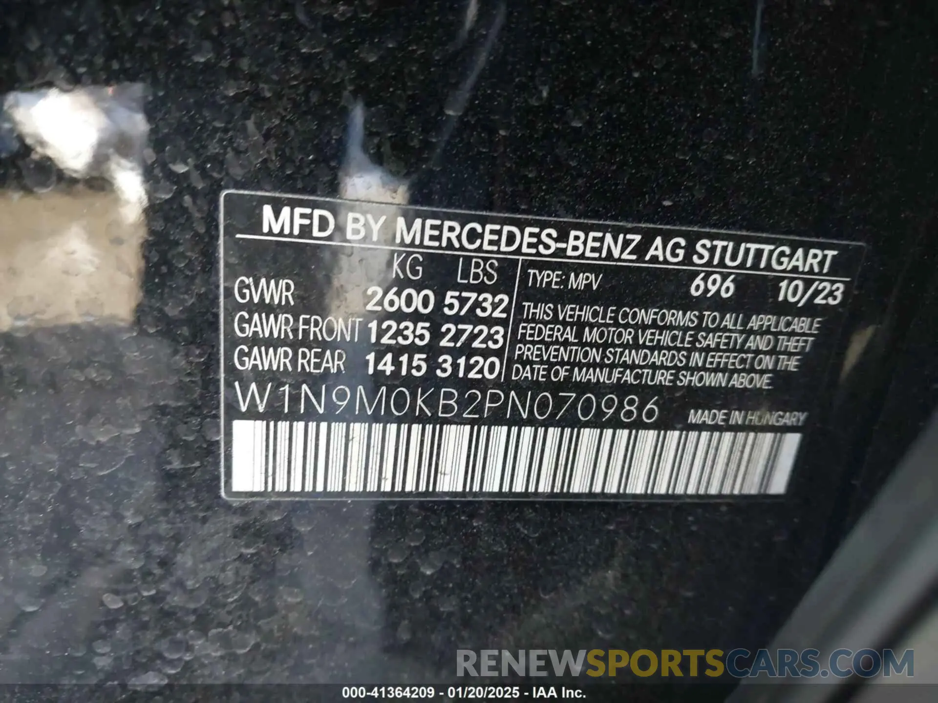 9 fotografías del automóvil dañado W1N9M0KB2PN070986 MERCEDES-BENZ EQB 300 SUV 2023
