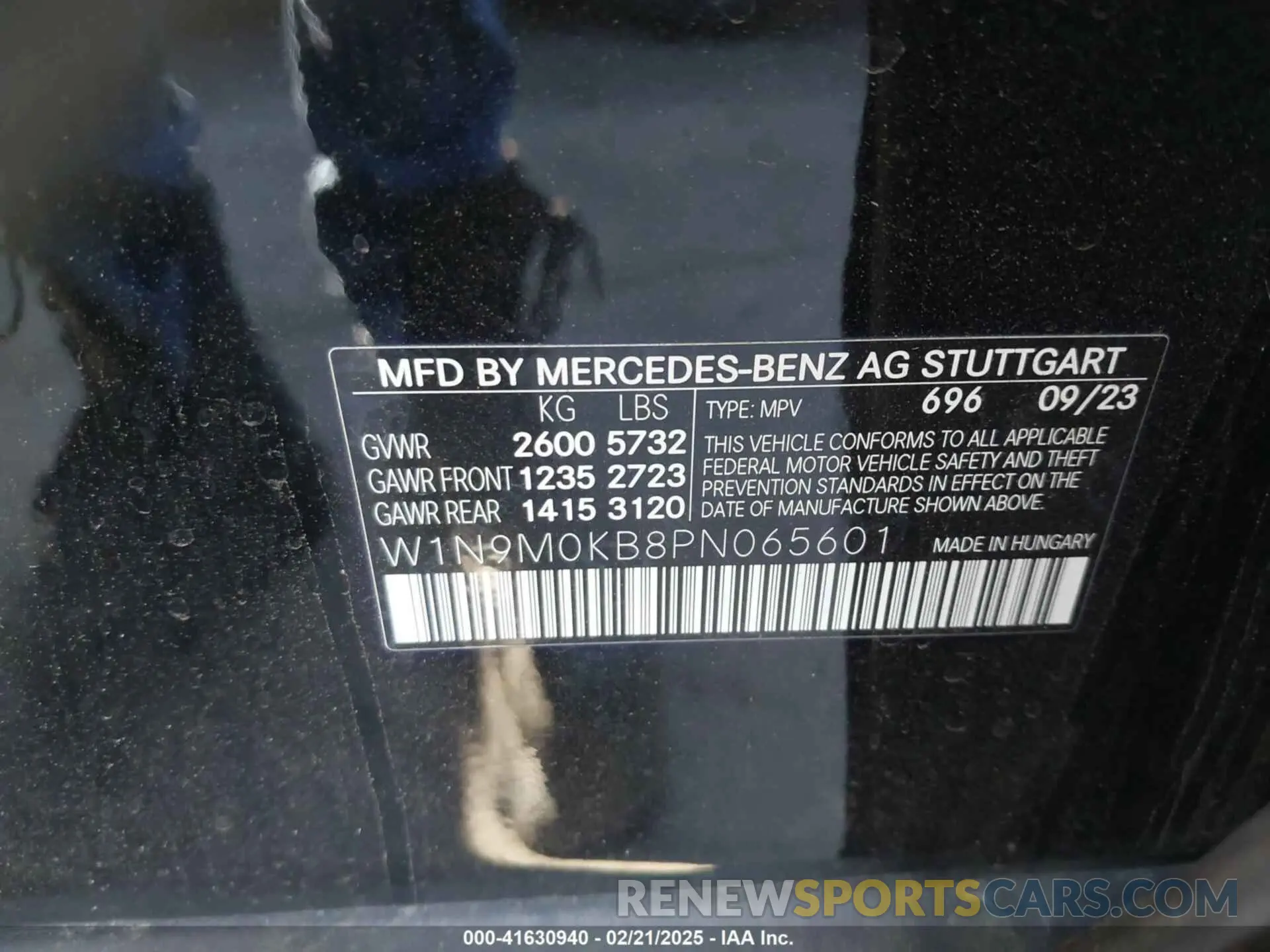 9 fotografías del automóvil dañado W1N9M0KB8PN065601 MERCEDES-BENZ EQB 300 SUV 2023