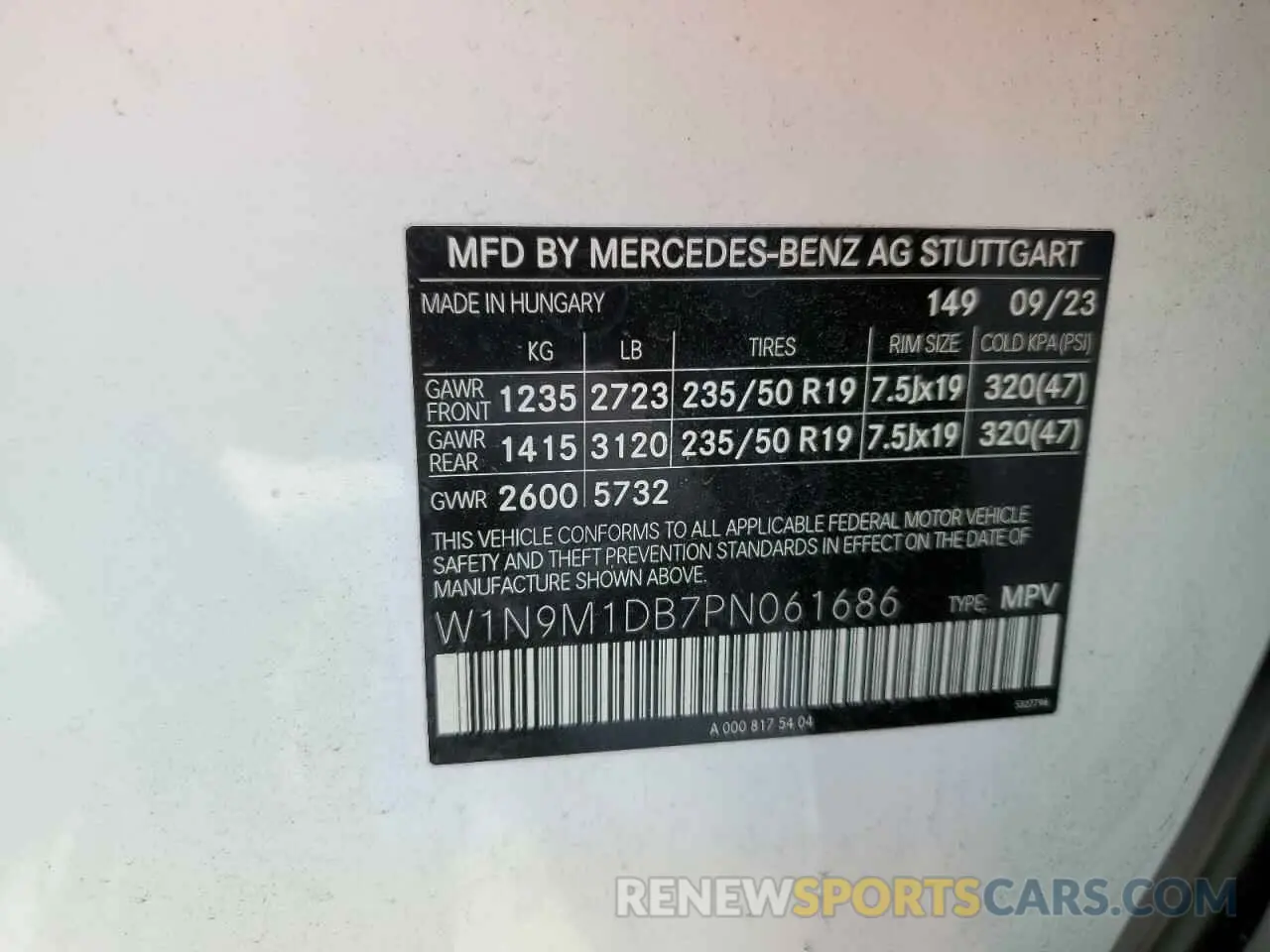 14 fotografías del automóvil dañado W1N9M1DB7PN061686 MERCEDES-BENZ EQB 350 4M 2023