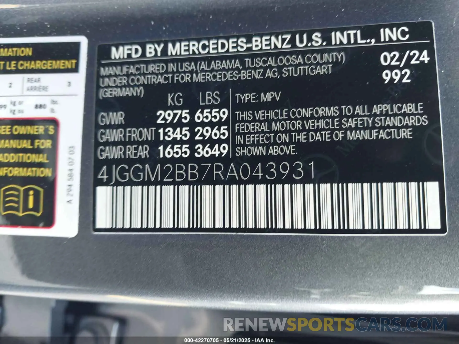 9 fotografías del automóvil dañado 4JGGM2BB7RA043931 MERCEDES-BENZ EQE 2024