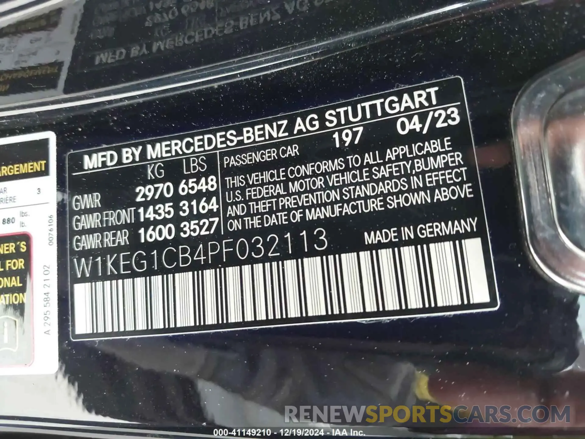 9 fotografías del automóvil dañado W1KEG1CB4PF032113 MERCEDES-BENZ EQE 350 2023