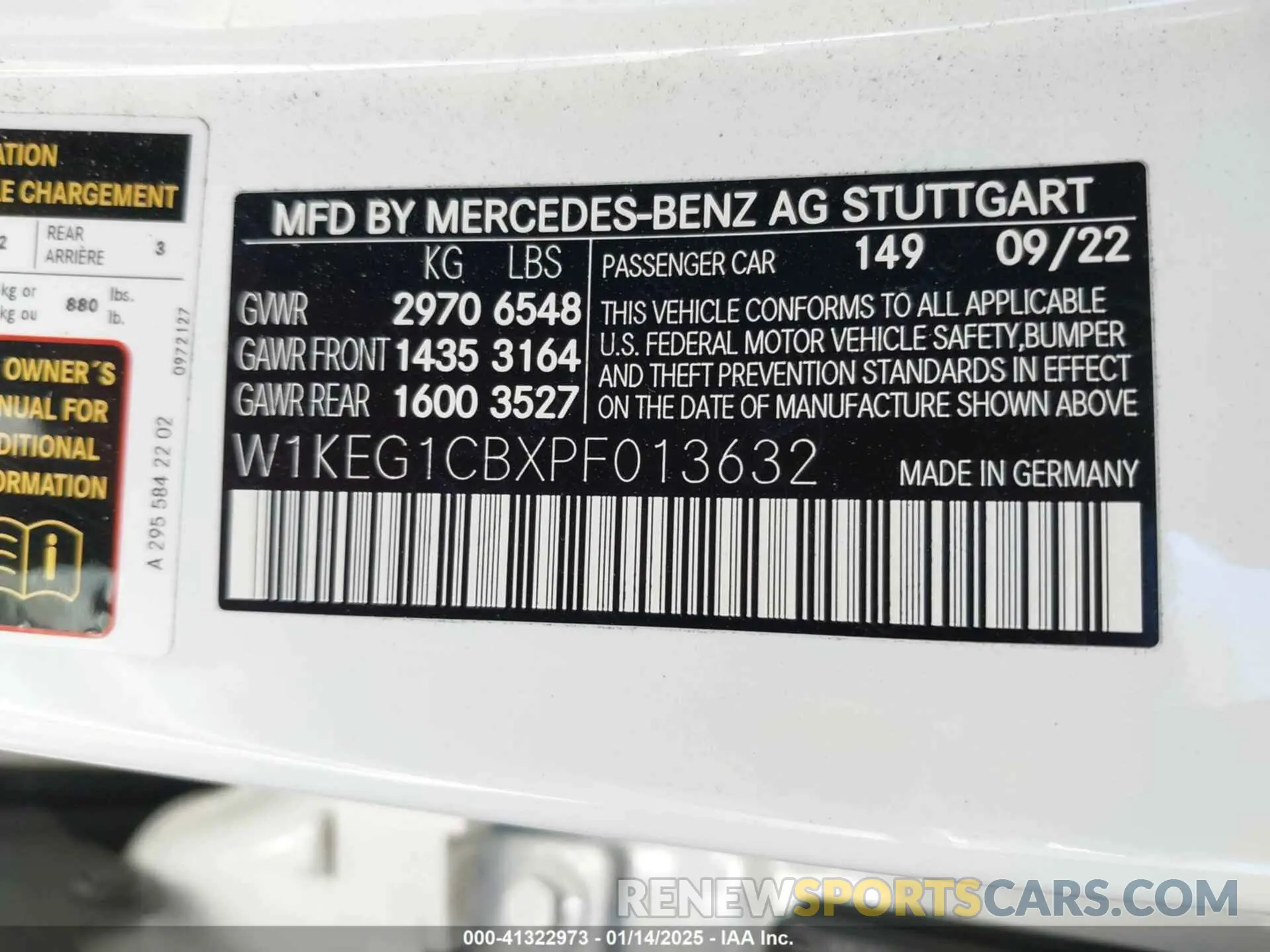 9 fotografías del automóvil dañado W1KEG1CBXPF013632 MERCEDES-BENZ EQE 350 2023