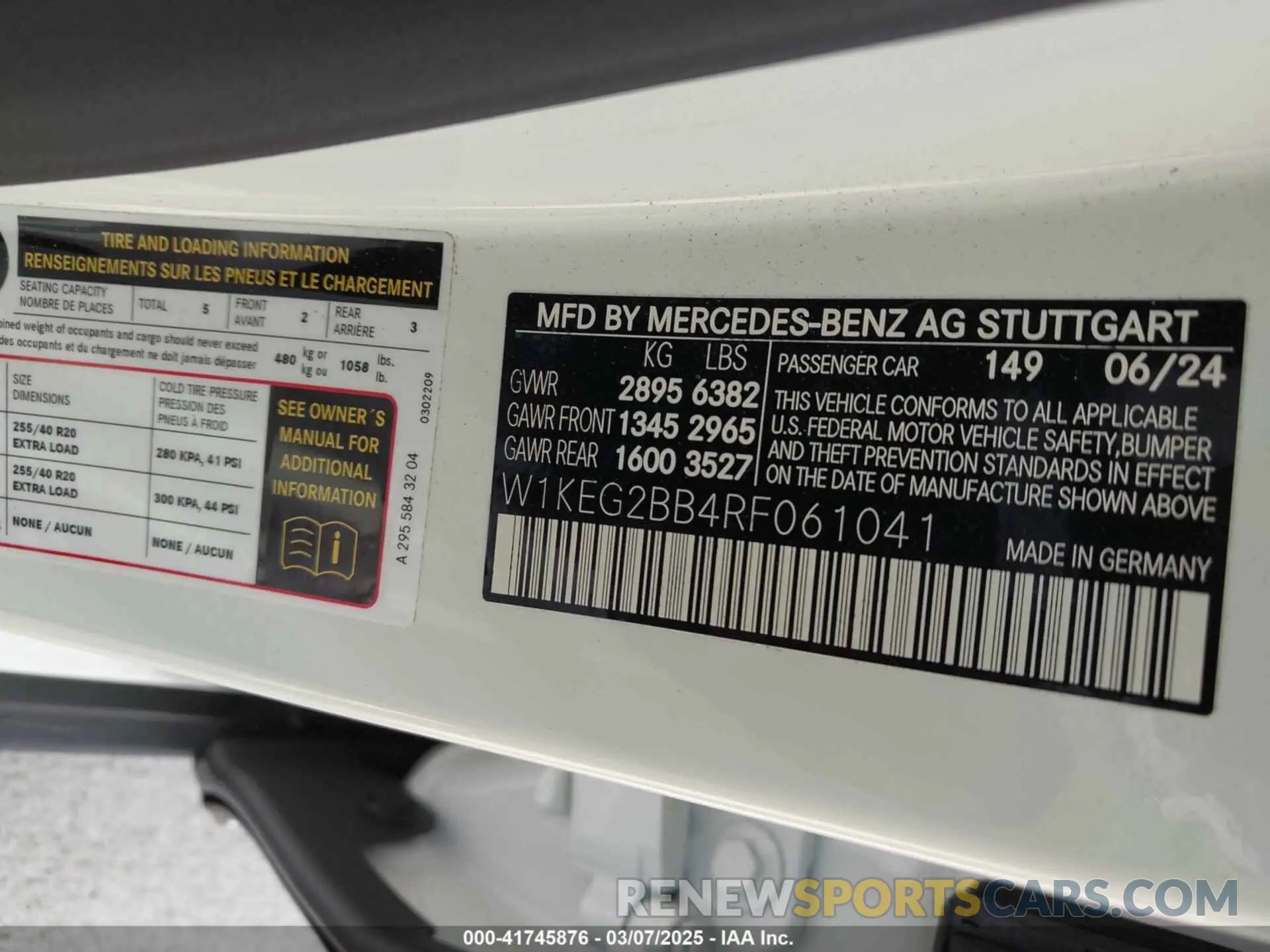 9 fotografías del automóvil dañado W1KEG2BB4RF061041 MERCEDES-BENZ EQE 350+ 2024